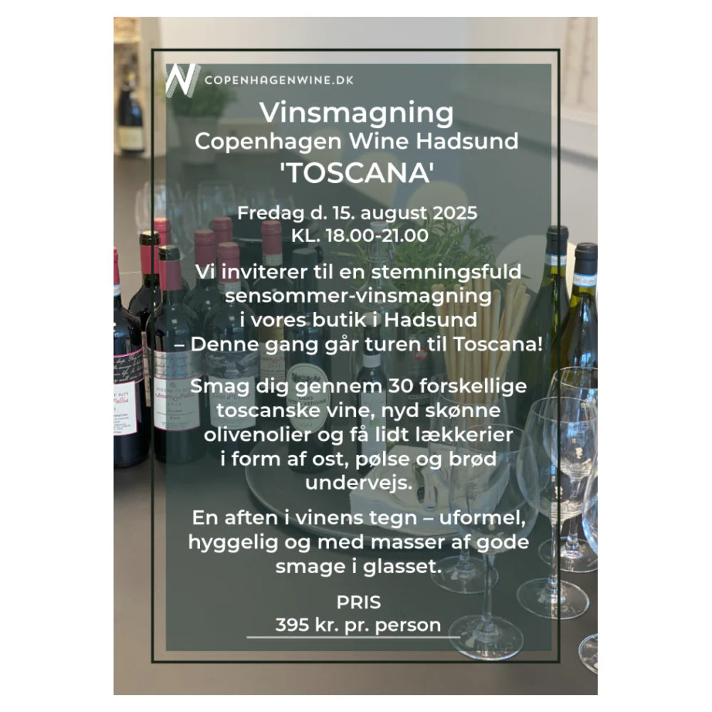 Vinsmagning - TOSCANA - Copenhagen Wine Hadsund - Fredag d. 15.08.25 kl. 18.00 - 21.00