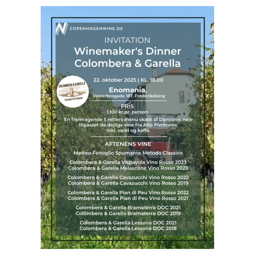 Winemaker's Dinner med Colombera & Garella - Enomania - Onsdag d. 22. oktober 2025 kl. 18:00