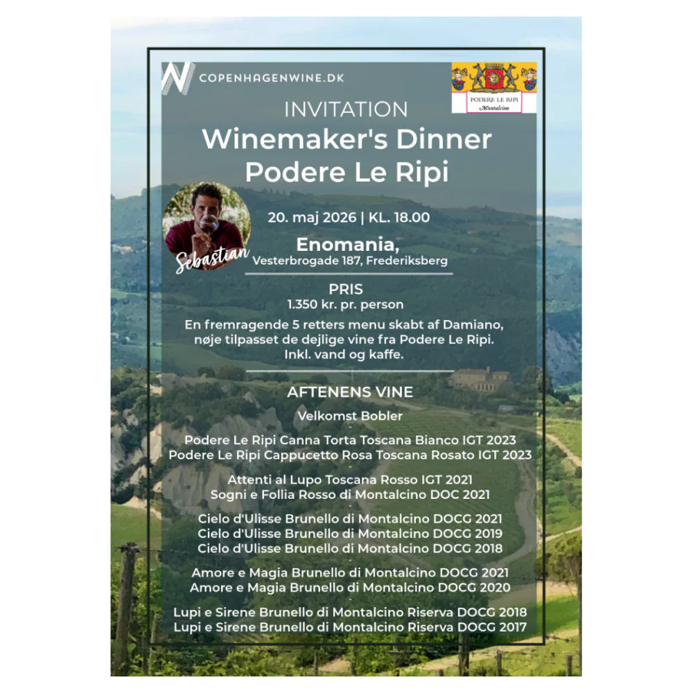 Winemaker's Dinner - Podere le Ripi - Enomania - 20. maj 2026 kl. 18.00
