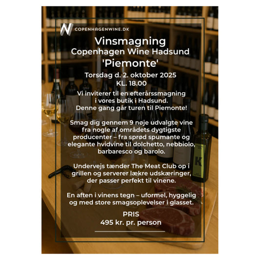 Copy of Vinsmagning - Piemonte - Copenhagen Wine Hadsund - torsdag d. 02.10.25 kl. 18.00