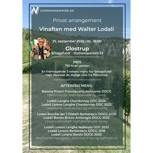 Privat - Vinaften med Walter Lodali - Glostrup - 25. september 2026 kl. 18.00