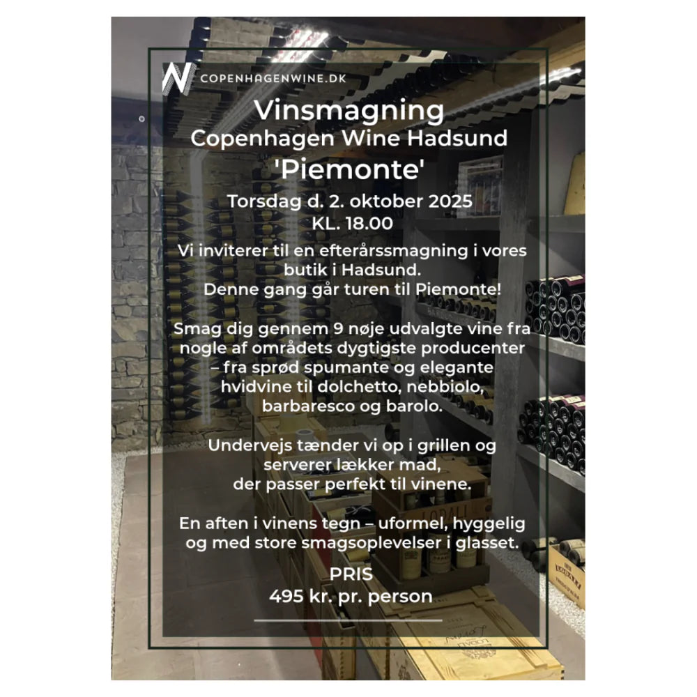 Vinsmagning - Piemonte - Copenhagen Wine Hadsund - torsdag d. 02.10.25 kl. 18.00