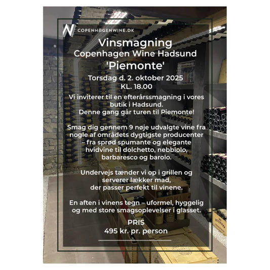 Vinsmagning - Piemonte - Copenhagen Wine Hadsund - torsdag d. 02.10.25 kl. 18.00