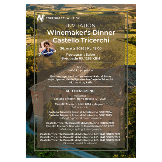 Winemaker's Dinner - Castello Tricerchi - Salon - 26. marts 2026 kl. 18.00
