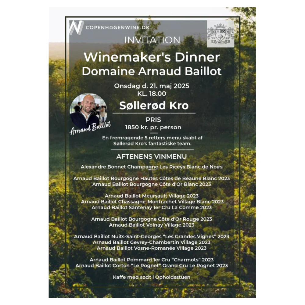Winemaker's Dinner - Domaine Arnaud Baillot - Søllerød Kro - 21. maj 2025 kl. 18.00