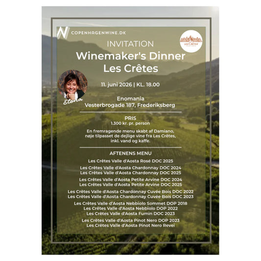 Winemaker's Dinner - Les Crêtes - Enomania - 11. juni 2026 kl. 18.00