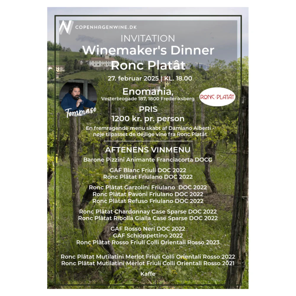 Winemaker's Dinner med Ronc Platât - Enomania - 27. februar 2025 kl. 18:00